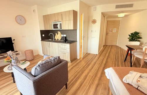 Carcassonne Apartment | Large studio with bathroom and balcony