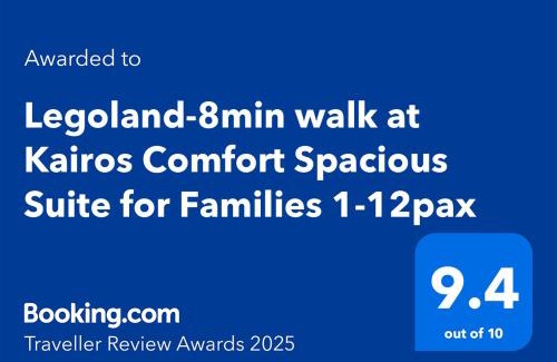 Medini Apartment | Legoland -8min Walk-Spacious Kids friendly -500MBS-1-12Pax Kairos Stay