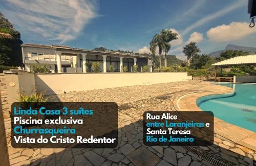 Santa Teresa House | Linda Casa 3 suítes Piscina Churrasqueira Rio - Zona Sul próximo Cristo Redentor
