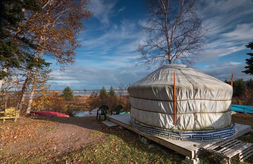 Indian Brook Resort | Little Orange Yurt at Cabot Shores Wilderness Resort