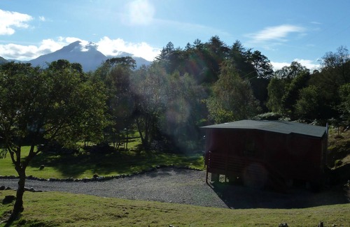 West Laroch Cabin | Loch Side Lodge with stunning mountain views