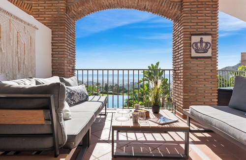 Benahavis Apartment | Los Arqueros sunny balcony with pool by Costarentals - Ref M52