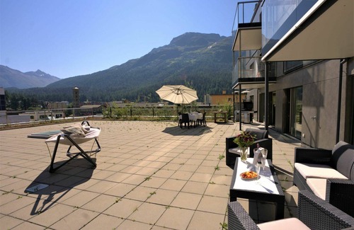 Sankt Moritz-Bad Apartment | Lovely apartment for 4 people with WIFI, TV, terrace and panoramic view