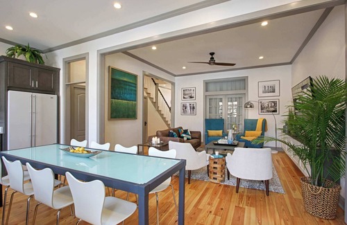 Beach Institute House | Luxe Duplex with Heated Pool | Near River St