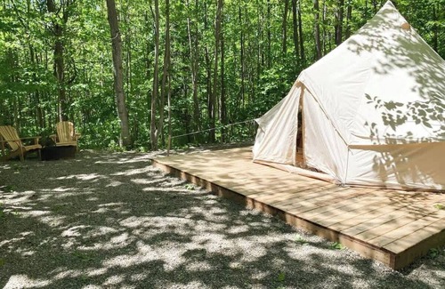 Miller Lake House | Luxe “Palm” Glamping Tent | Close to Grotto