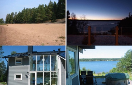 Nissafors House | Luxury cottage/ski chalet directly to lake, sandy beach & forest