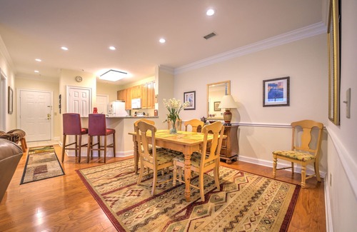 Maggie Valley Condo | Luxury Golf Course Condo on 8th Green - Mountain Views and Private Garage