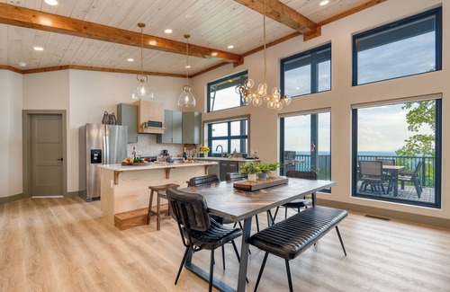 Sevierville House | Luxury Group Retreat + Indoor Pool, Arcade & 56-Mile Views | Grand Vista Retreat