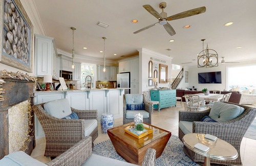 Saint Simons Island Villa | Luxury Oceanfront Villa with pool, firepit, & rooftop view-Walk to Pier Village!