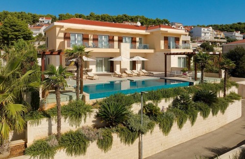 Hvar Villa | Luxury Villa Hvar Deluxe Palace I with private heated pool and sauna by the beach at island of Hvar
