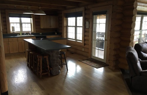 Helena Cabin | Majestic Log home on Private Lake- Close to Fly Fishing, Swimming & Hiking