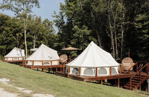 Silver Point Cabin | Marigold: Luxury Glamping Pool & Hot Tub & A/C