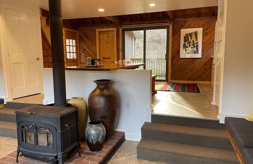 Stone Creek Cabin | Mid-century A-frame style cabin with lake views near the heart of Amish Country