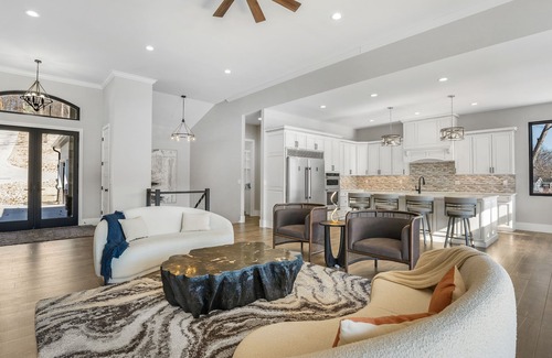 Osage Beach House | Modern Luxury! Sleeps 24! Pool, Spa, Golf, Arcade, Dock! Deep Cove, Calm Waters!