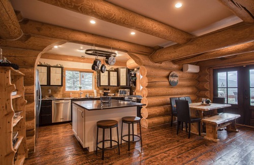 Sagle House | Modern, peaceful log cabin in the woods with incredible lake & mountain views