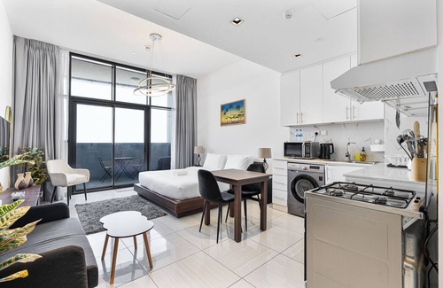 Al Barsha Apartment | Modern Studio with City Views Near Miracle Garden