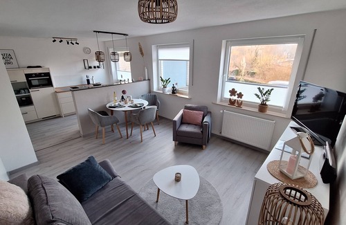 Warburg Apartment | Modern vacation apartment "Diemelaue" located on the Diemel, own garden seating area