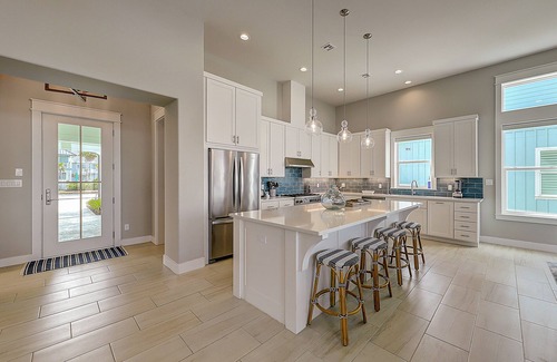 Rockport House | Modern, waterfront home with private pool, dock, balconies, central AC, and WiFi