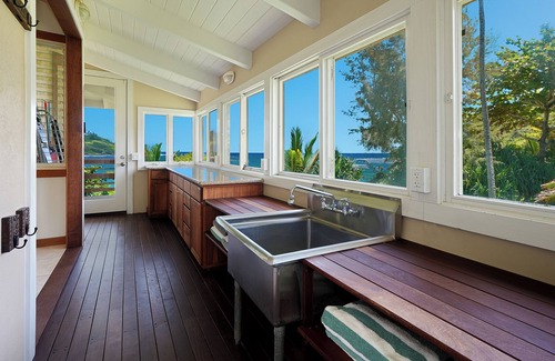 Kilauea House | Moloaa Bay Villa on secluded white sand beach