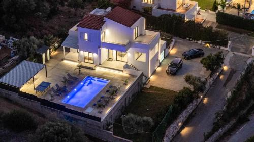 Daratsos Villa | Montis villa sea view heated pool