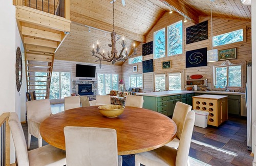 Angel Fire House | Mountain cabin with WiFi, expansive deck, fireplace, & forest views
