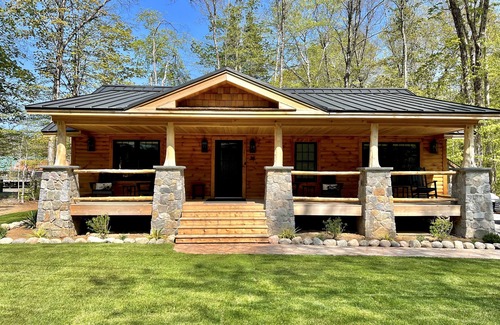 Old Forge Cabin | NEW ADIRONDACK LUXURY CABIN WITH YEAR-ROUND HEATED PLUNGE POOL