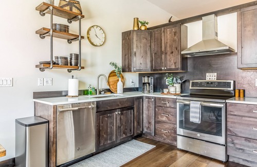 Whitefish Condo | New, luxe condo in the heart of town with mountain view, balcony & bus to slopes