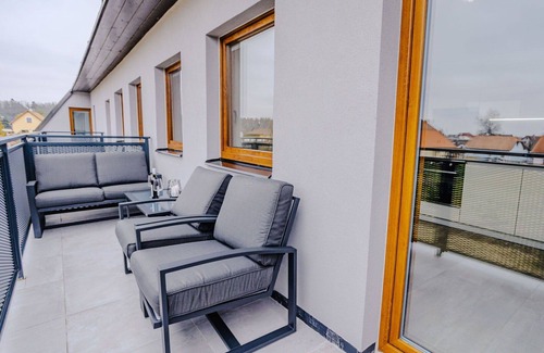 Trebon Apartment | Nice apartment for 5 people with WIFI, TV, terrace and panoramic view