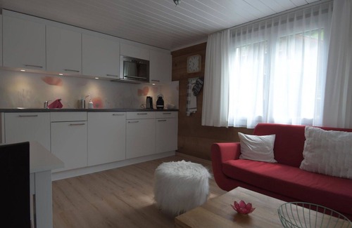 Saas Grund Apartment | Nice apartment for 4 guests with WIFI, TV, balcony and pets allowed
