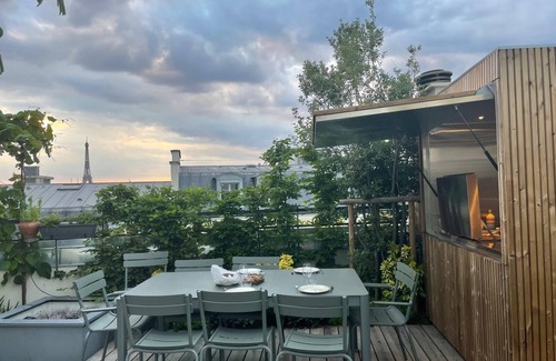 Notre-Dame-des-Champs Apartment | nMagnificent Duplex With Terrace and Eiffel Tower View
