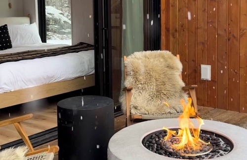 South Pond Shores Cabin | Nordic House - Glamping Cabin w Hot Tub, Sauna, Cold Plunge + Waterfront w Dock