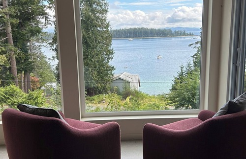 Heriot Bay House | Ocean, mountain and harbour views. Family friendly house.