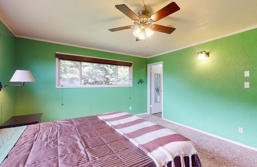 Yachats House | Ocean View Home w/ a Private Hot Tub, Wood Fireplace, Decks, & Garden