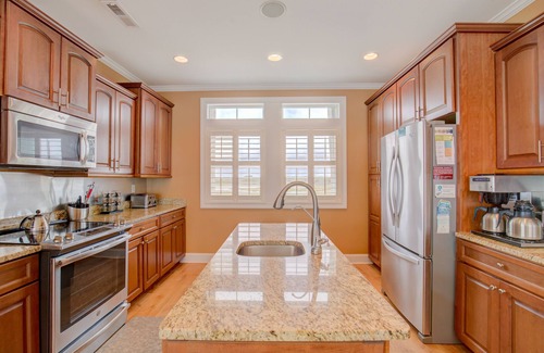 North Topsail Beach House | Oceanfront home with volleyball, game room, pool, beach access & washer/dryer