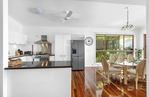 Alexandra Headland House | Oceanview family oasis 900m from beach with pool, kitchen & games room