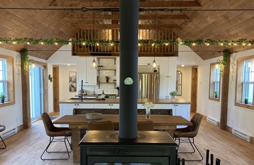 Sainte-Beatrix Ski Chalet | Old Chapel in the forest with Sauna and SPA