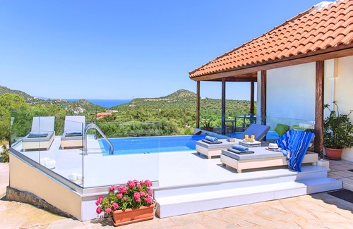 Vathi Villa | Olive Green Villa With Private Heated Pool