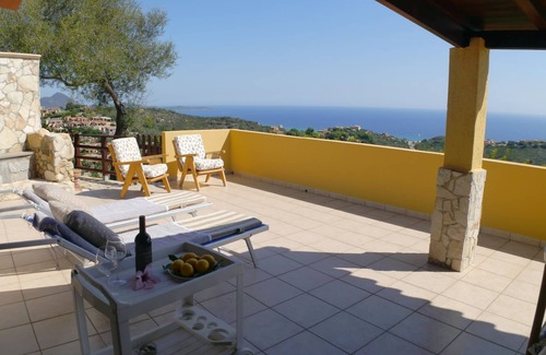 Costa Rei Villa | Overview On Mount Nai, veranda, BBQ, parking space. Discounted ship tickets, Wifi