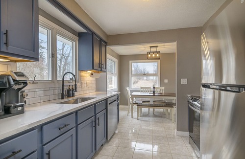 Delton House | Peaceful & Private Lakefront House on Shelp Lake, hot tub is open year round