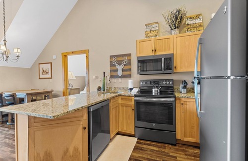 River Run Condo | Penthouse Condo in River Run Village with Mountain Views from Private Balcony