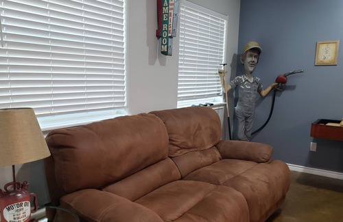 Bryan House | Pinball, pool table, slot machine, shuffleboard, adult drink machines, 65" TV