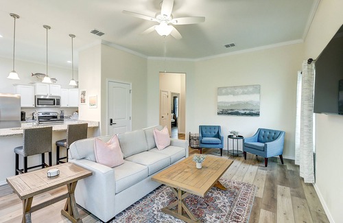Rockport House | Placid home with balcony, patio, gas grill, washer/dryer, & pool - golf nearby