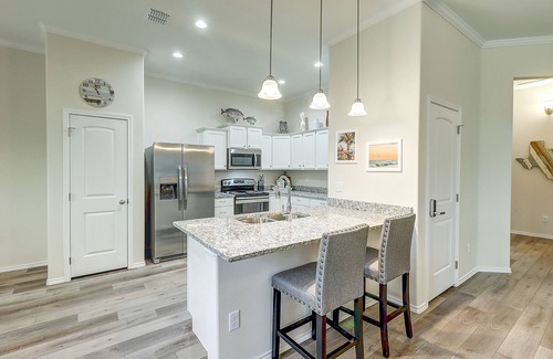 Rockport House | Placid home with balcony, patio, gas grill, washer/dryer, & pool - golf nearby