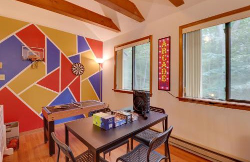 Tobyhanna House | Poconos Cabin Serene Deck, Fire Pit and Game Room