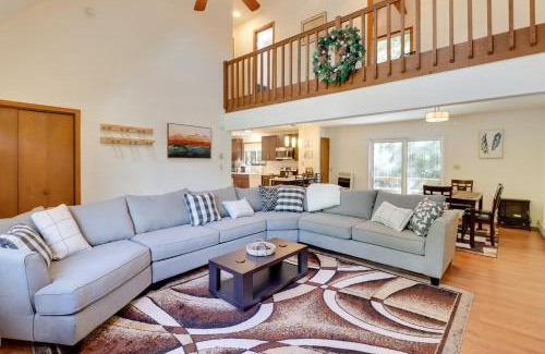 Tobyhanna House | Poconos Cabin Serene Deck, Fire Pit and Game Room