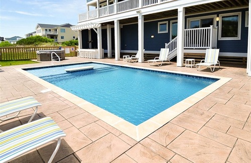 Whalehead Beach House | Pop Of Heaven J10907 - Oceanfront Private Pool w Direct Beach Access - Theater!