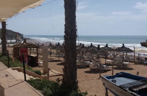 Plage des Nations Apartment | Prestigia plage des nations seen on sea and swimming pool high standing apartment
