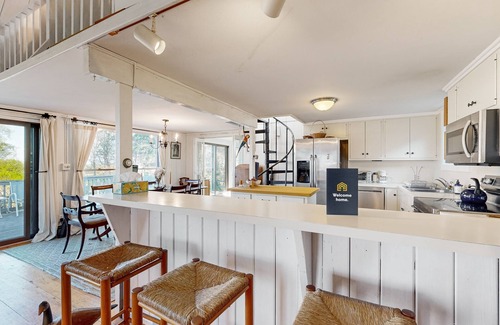 Oak Bluffs House | Private island house with close beach access and water view from deck