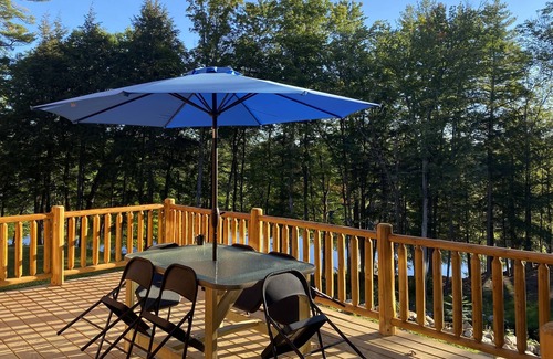 Weare House | Private lakefront new log house Main house