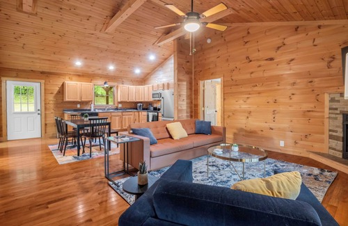 Vein Mountain Cabin | Private Mountain Cabin w/Hot Tub, Trails & Cozy Firepit